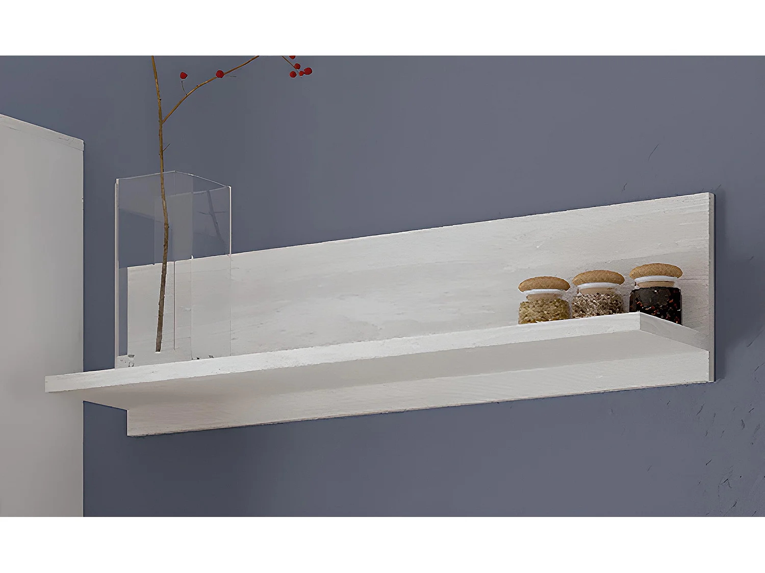 Ensemble de salon meuble TV +1 étagère murale + armoire avec LED + bibliothèque coloris pin andersen, pin gris