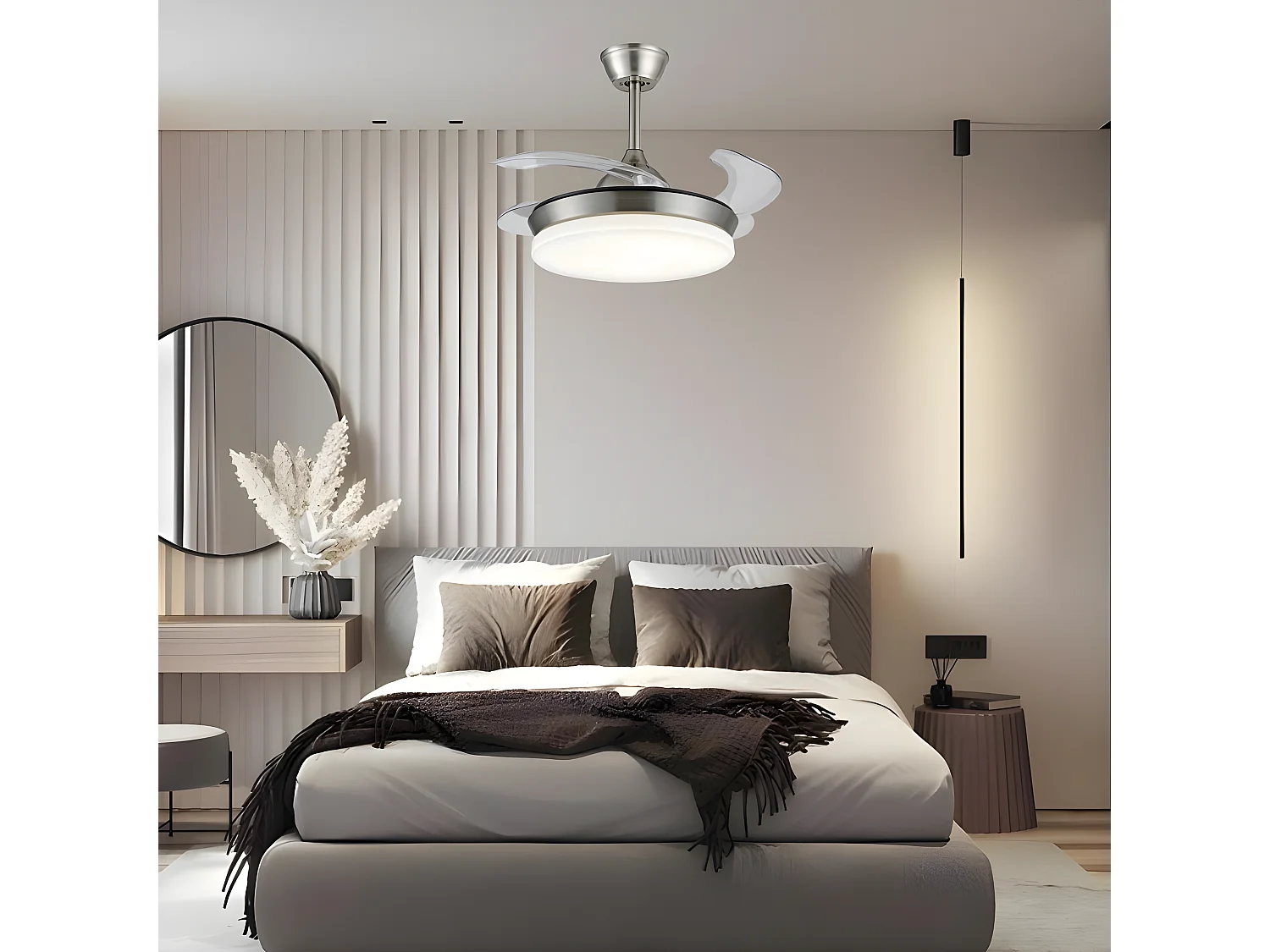 Ventilateur DC ISABELLA S nickel APP connectivité led mémoire couleur AkunaDecor