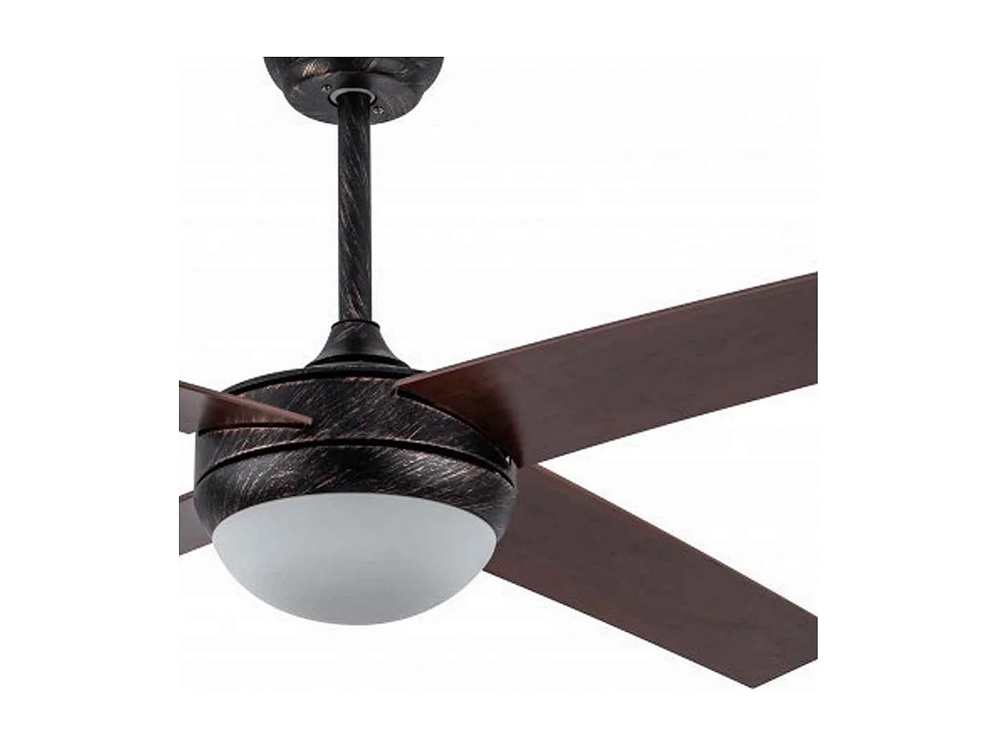 Ventilatore DC CIRO in pelle noce E27 con telecomando Fabrilamp