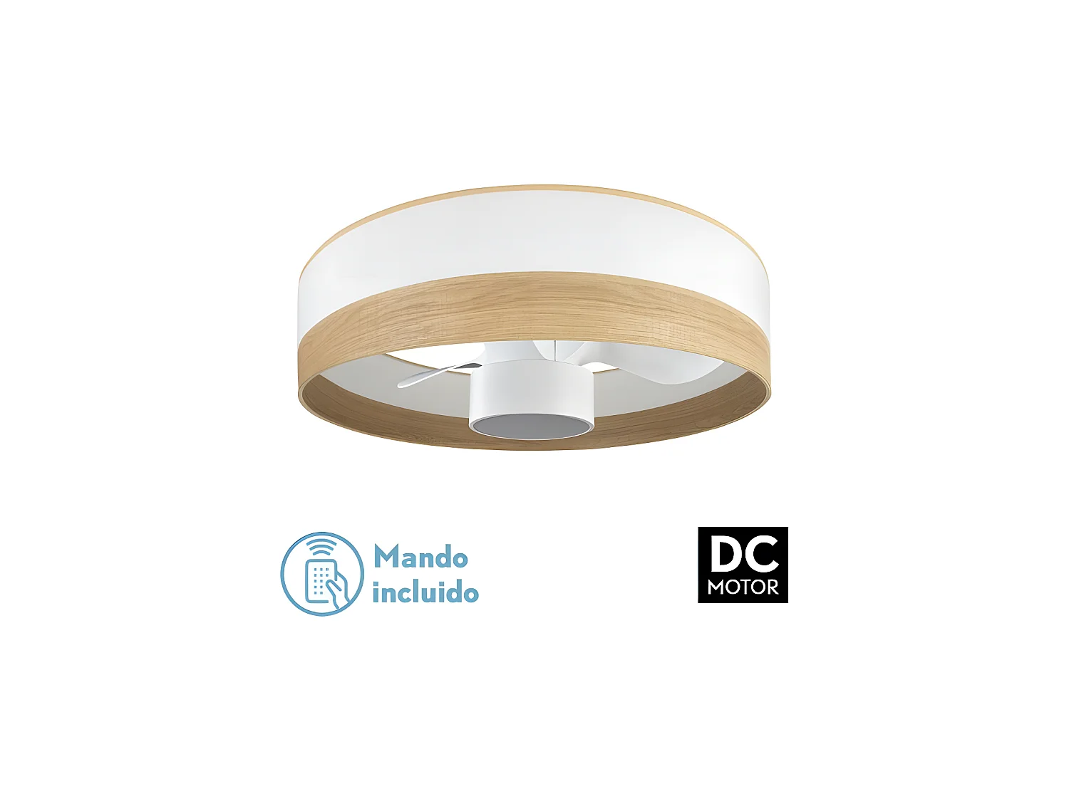 Ventilador Dc Olga Blanco Led Memoria Color Temperatura Regulable