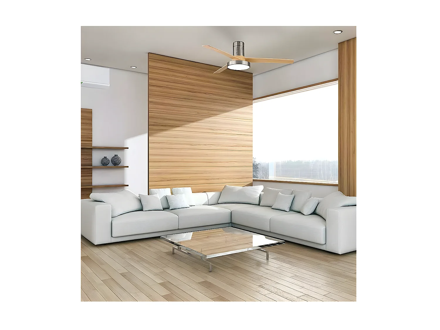 Ventilador Dc Pax Niquel Gris Led Cct Regulable Y Control Remoto