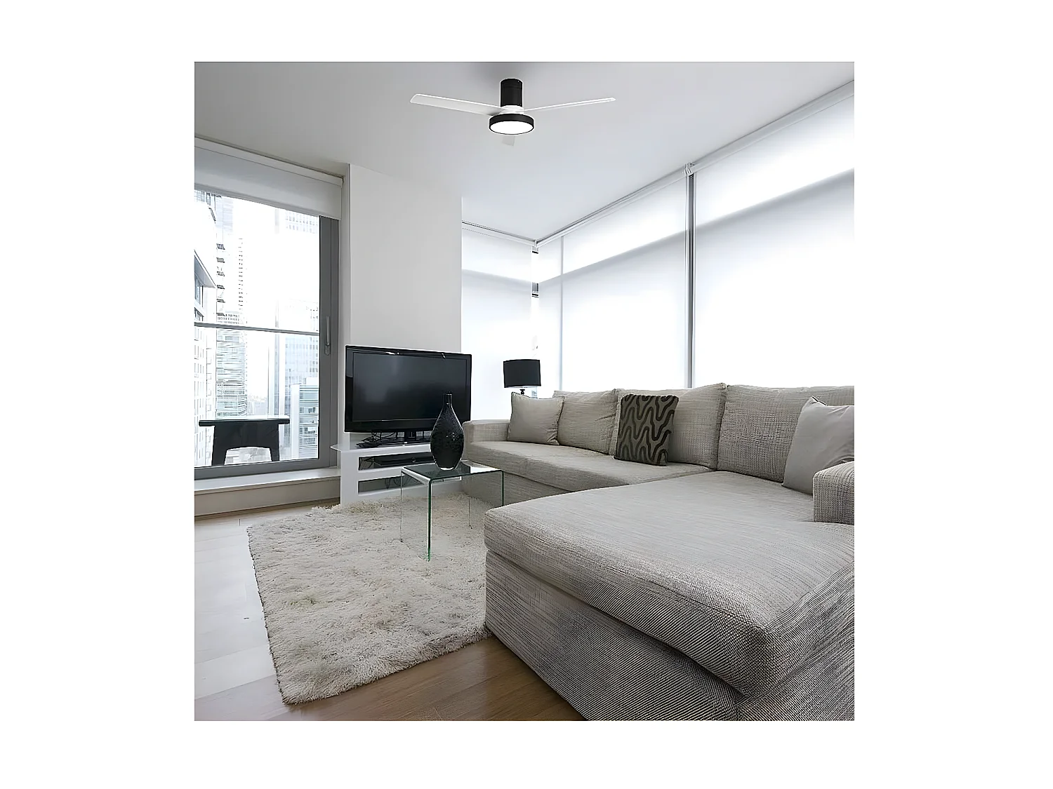 Ventilador Dc Pax Niquel Gris Led Cct Regulable Y Control Remoto