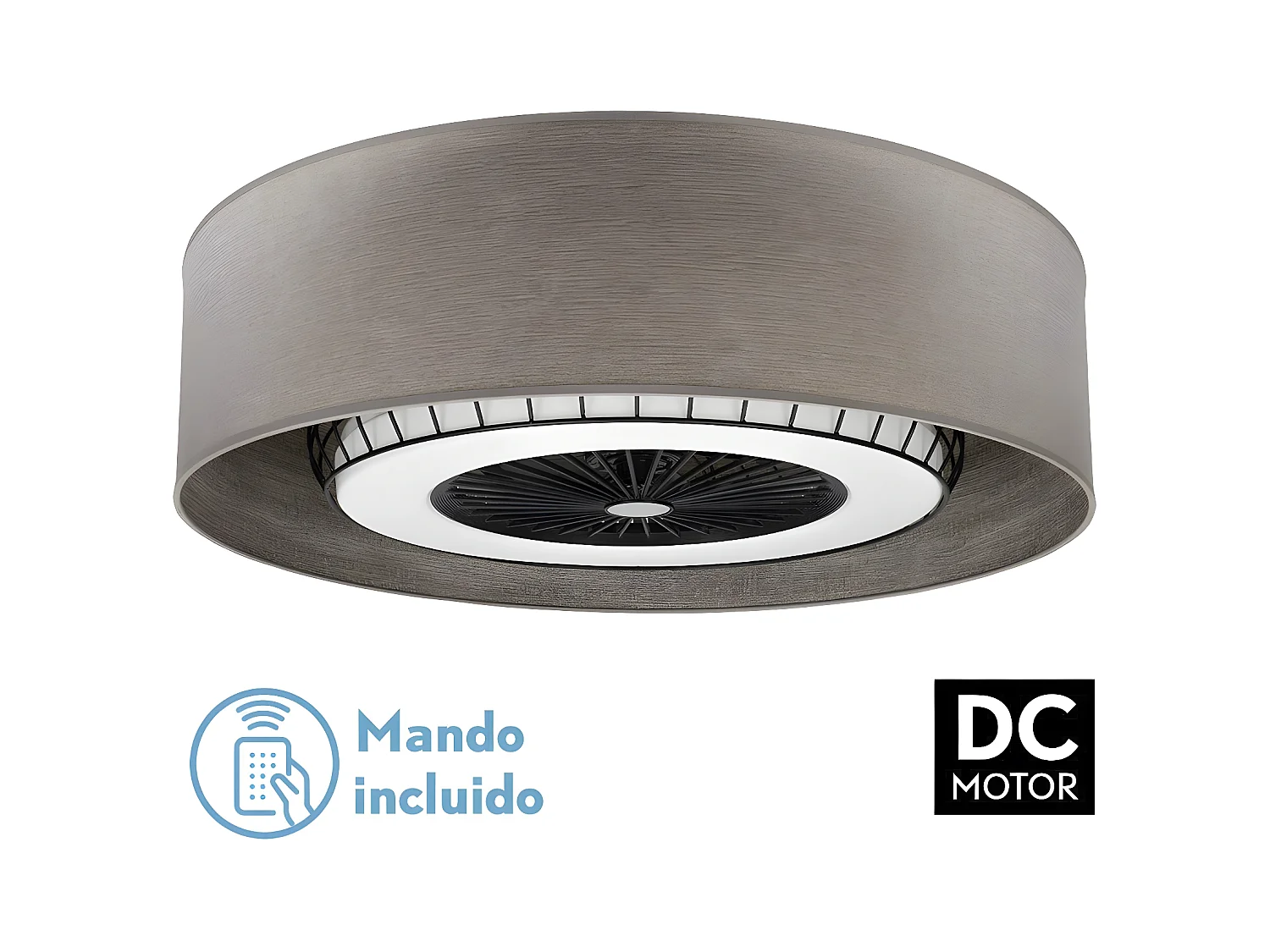 Fan DC TANIA grigio LED dimmabile con temporizzatore Fabrilamp