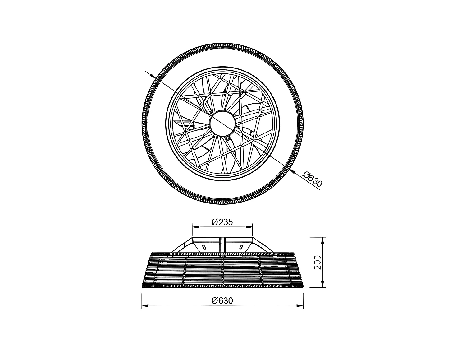 INDONÉSIE MANTRA ventilateur avec finition beige