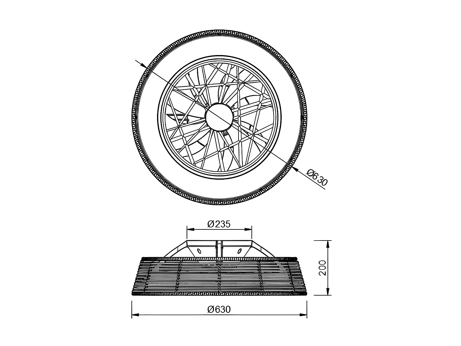INDONÉSIE MANTRA ventilateur avec finition beige