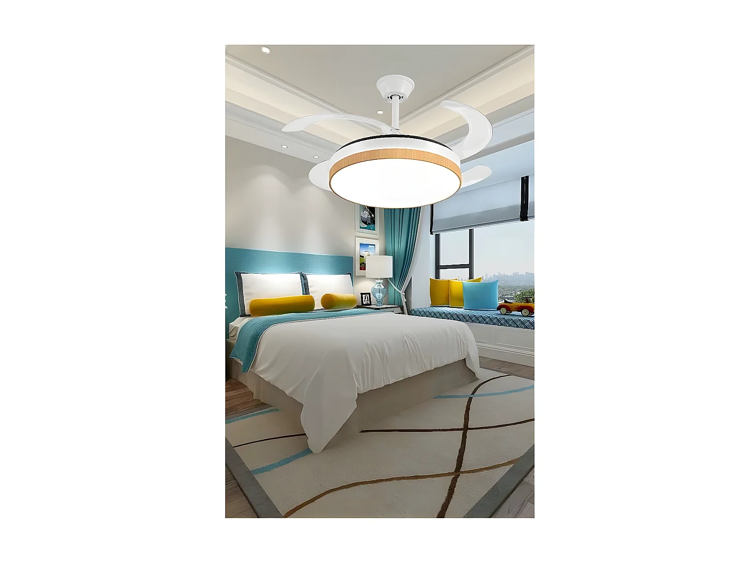 MINA S DC ventilateur bois blanc APP connectivité minuterie AkunaDecor