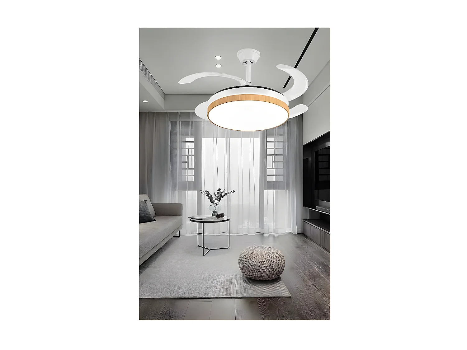 MINA S DC ventilateur bois blanc APP connectivité minuterie AkunaDecor