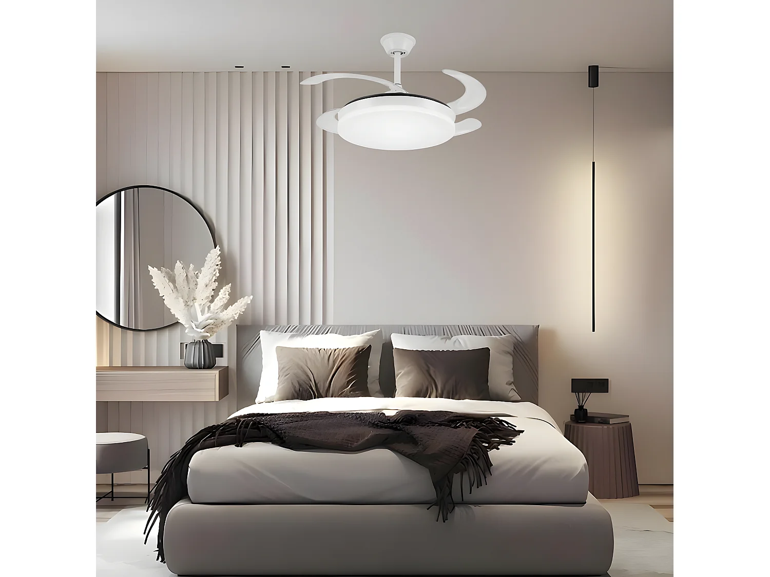 Ventilateur DC ISABELLA S connectivité blanche APP led mémoire couleur AkunaDecor