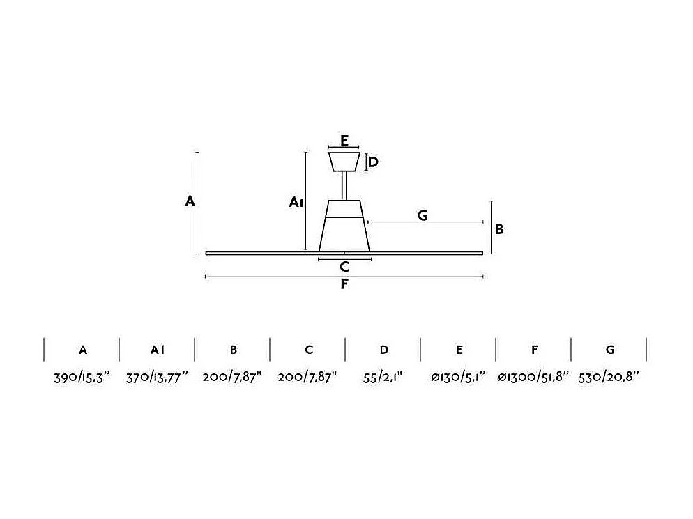 Fan DC TYPHOON marrone telecomando a 6 velocità Faro