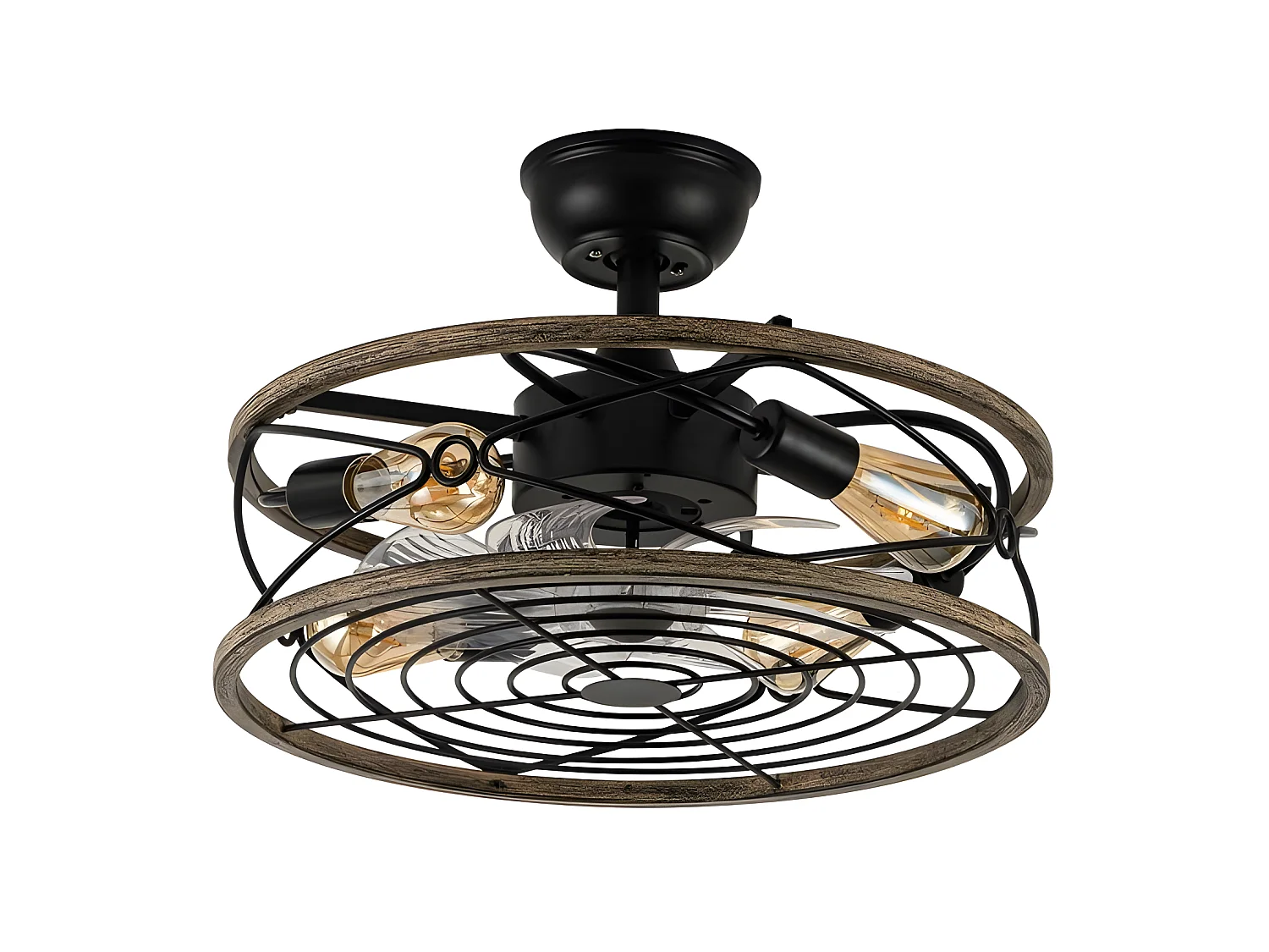 Ventilateur DC ARCADIA noir E27 avec télécommande Fabrilamp