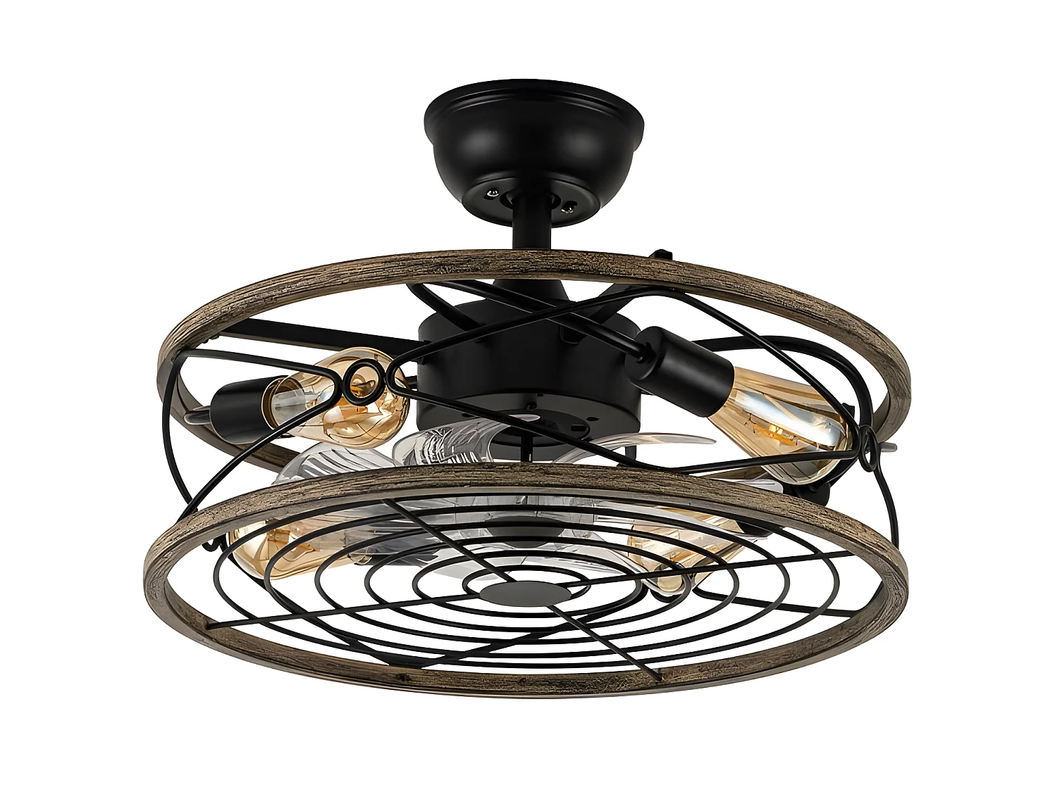 Ventilateur DC ARCADIA noir E27 avec télécommande Fabrilamp
