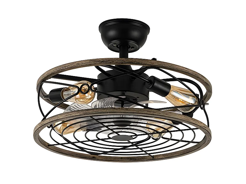 Ventilateur DC ARCADIA noir E27 avec télécommande Fabrilamp