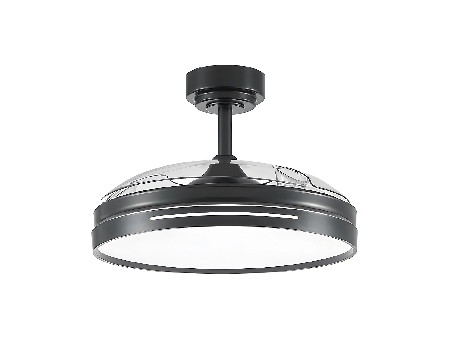 Ventilateur DC LED MICENAS L noir avec mémoire de couleur Fabrilamp