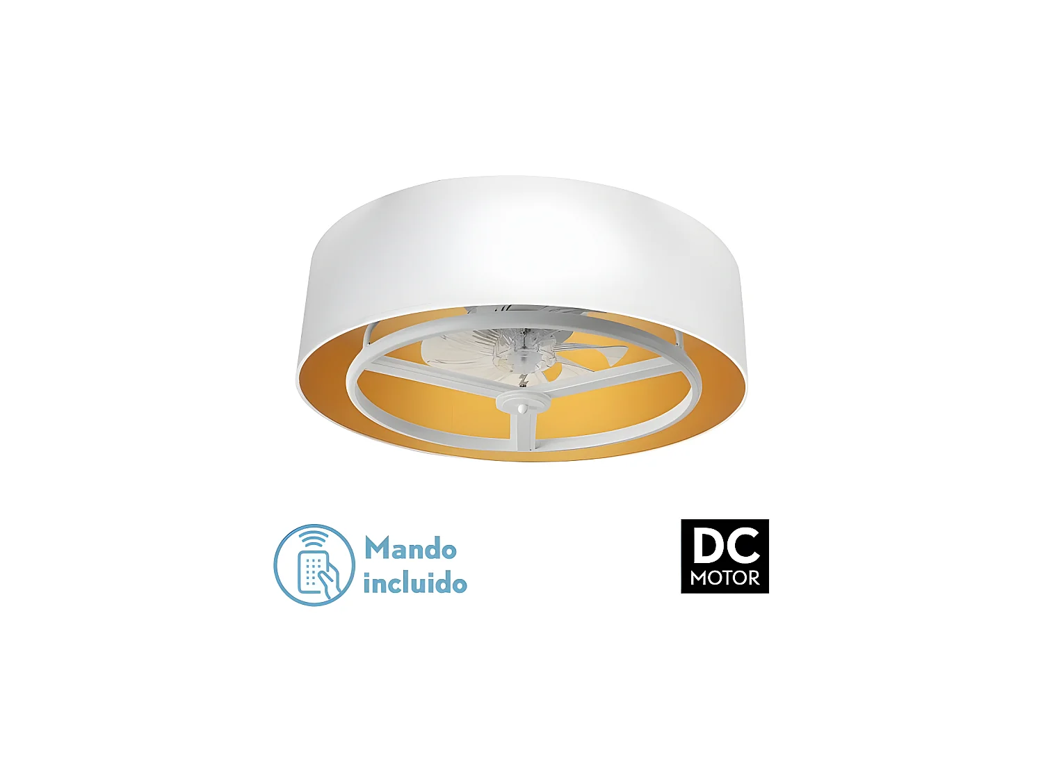ANUSKA Ventilateur DC LED Blanc 6 Vitesses 3 Couleurs FABRILAMP