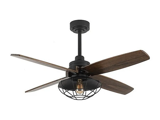 Ventilatore AQUILO nero E27 DC con timer programmabile Fabrilamp