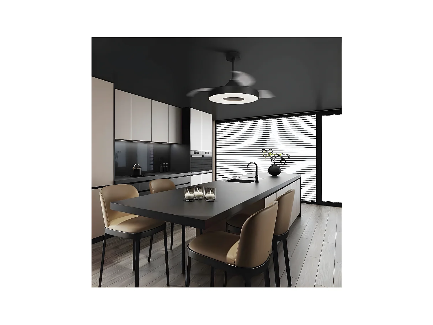 Ventilateur DC COIN FAIN noir CCT réglable led 50 cm télécommande