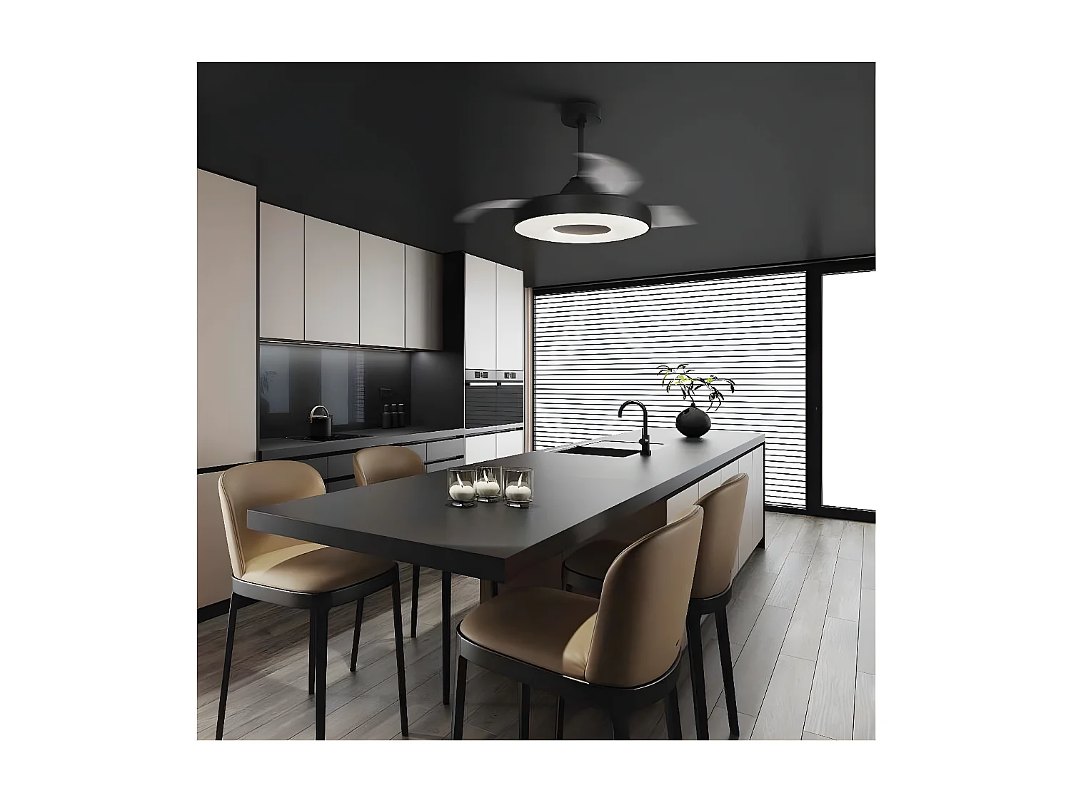 Ventilateur DC COIN FAIN noir CCT réglable led 50 cm télécommande