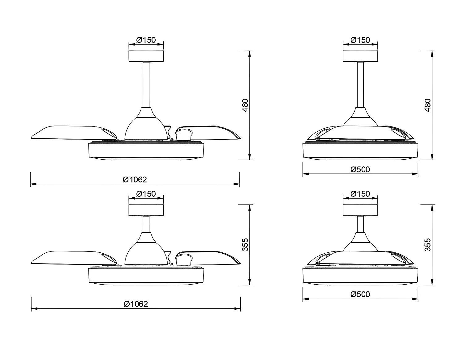 Ventilateur DC COIN FAIN noir CCT réglable led 50 cm télécommande