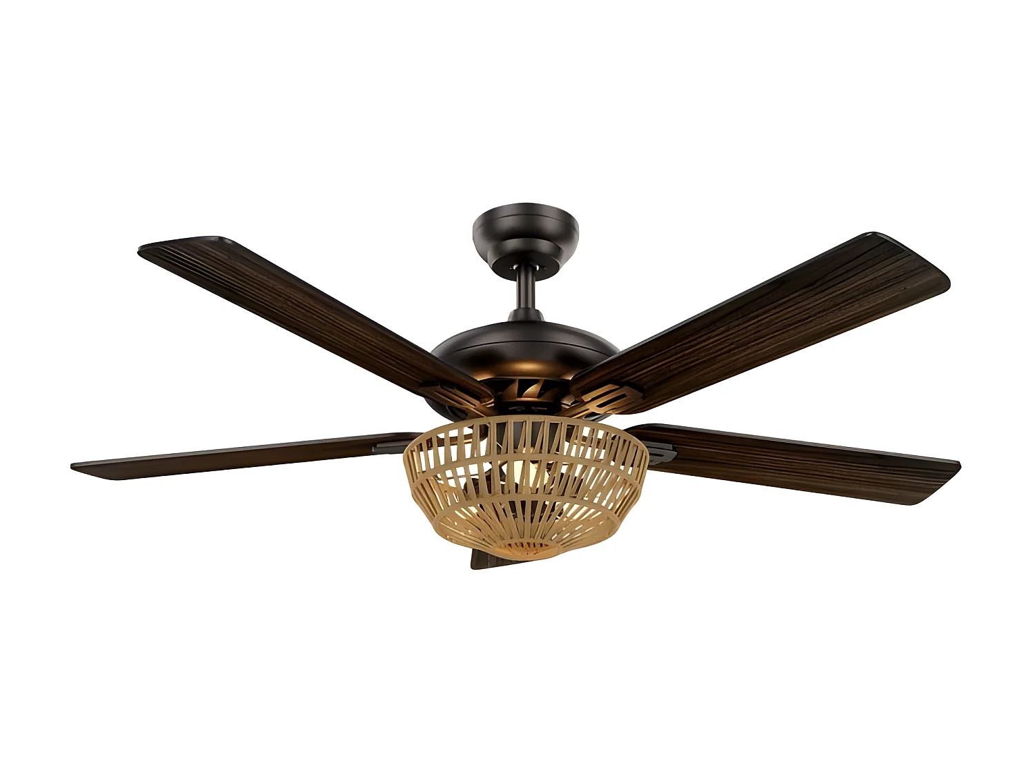 Ventilateur DC CESTA noir 3 lumières E27 avec chronomètre Fabrilamp