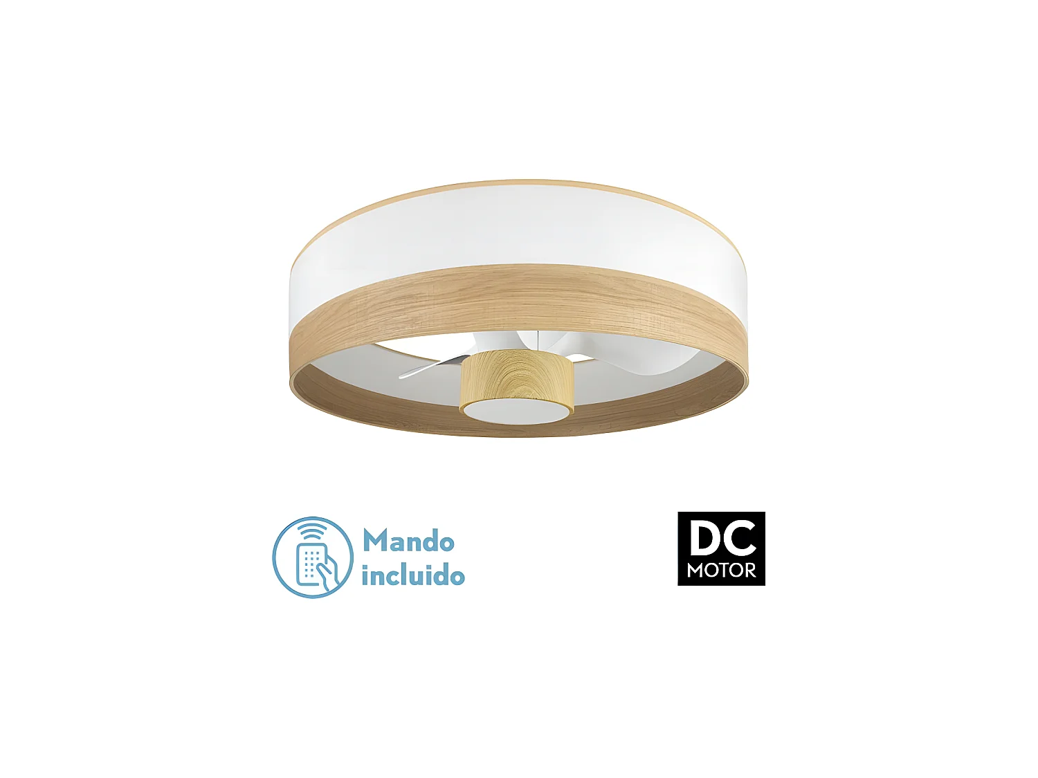 Ventilateur DC OLGA blanc haie led mémoire couleur température réglable Fabrilamp