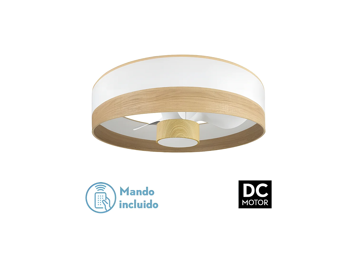 Ventilateur DC OLGA blanc haie led mémoire couleur température réglable Fabrilamp