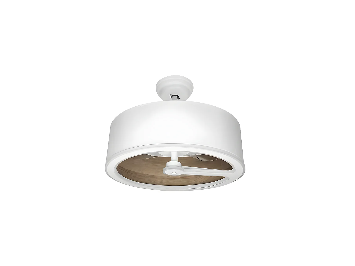 Ventilateur Dc TATIANA Blanc marron LED intégré 3 températures commande à distance Fabrilamp