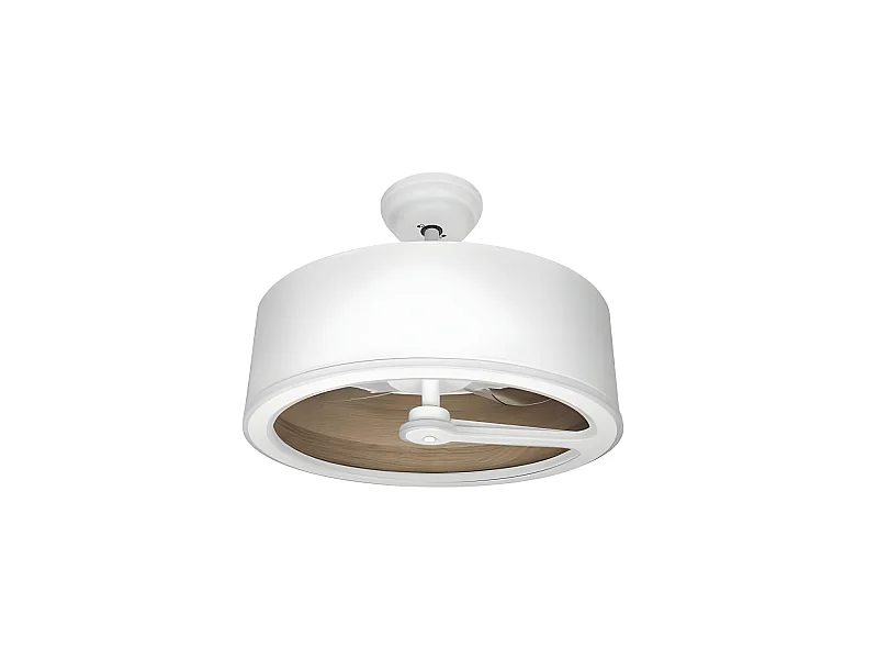 Ventilateur Dc TATIANA Blanc marron LED intégré 3 températures commande à distance Fabrilamp
