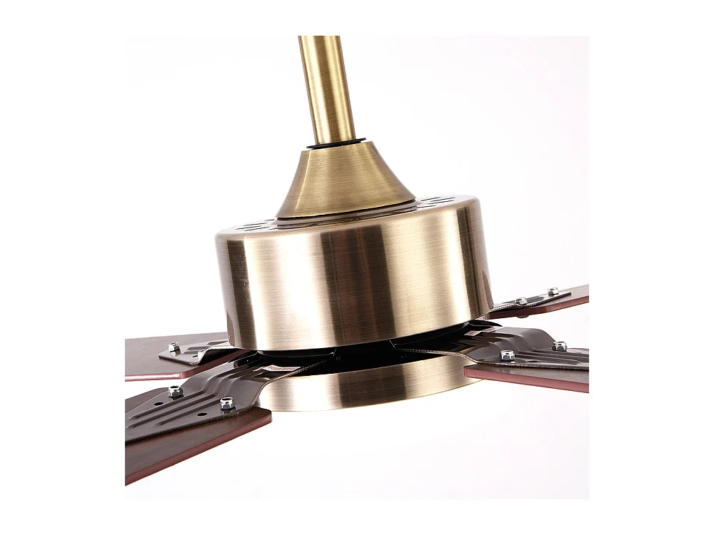 Fan DC HUPE dorato ciliegio LED CCT regolabile e telecomando Fabrilamp