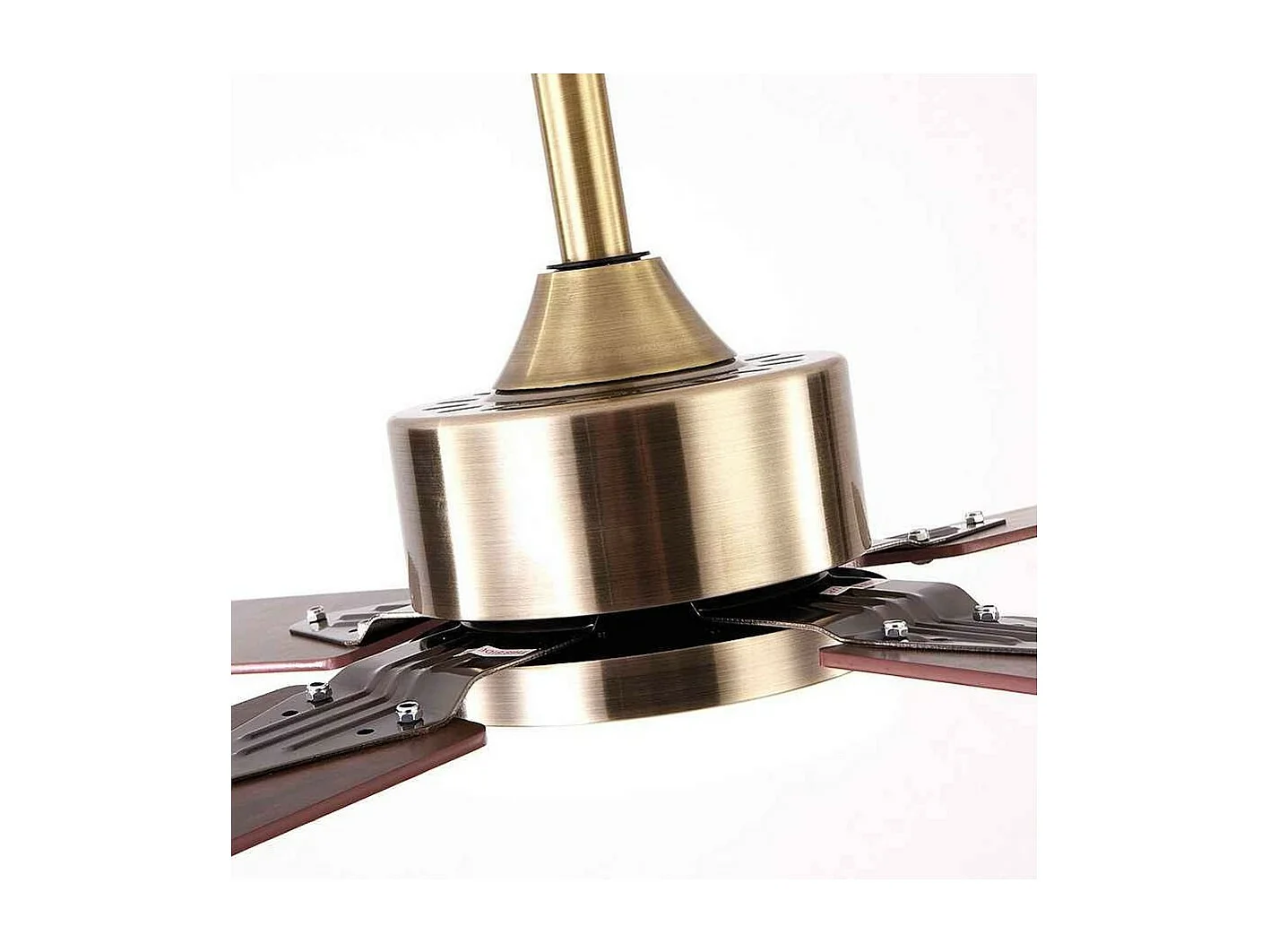 Ventilateur DC HUPE doré cerisier LED CCT réglable et télécommande Fabrilamp