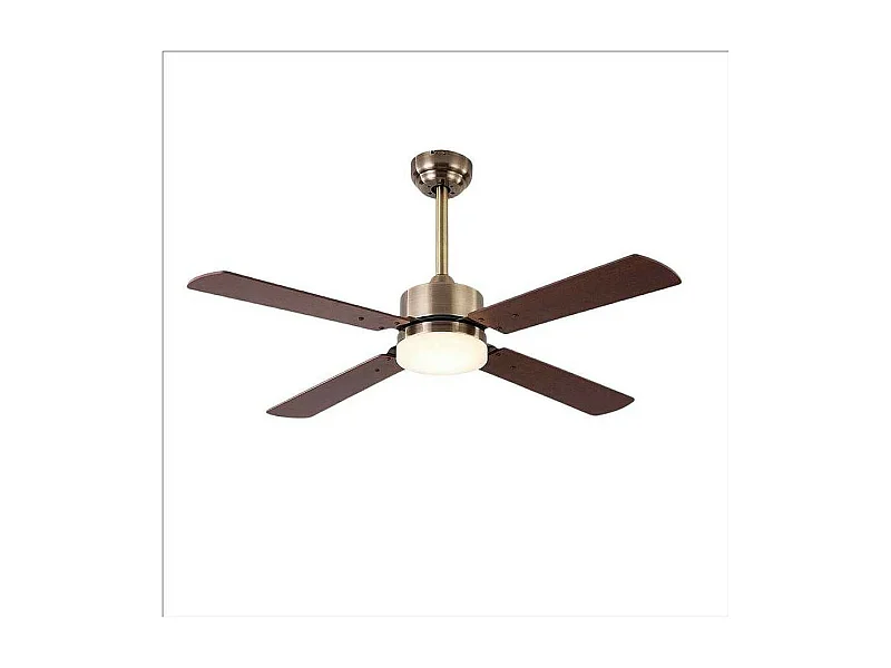 Fan DC HUPE dorato ciliegio LED CCT regolabile e telecomando Fabrilamp