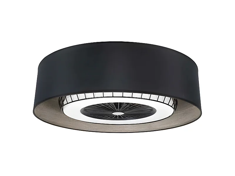 Ventilador Dc Tania Negro Madera Led Dimable Con Temporizador