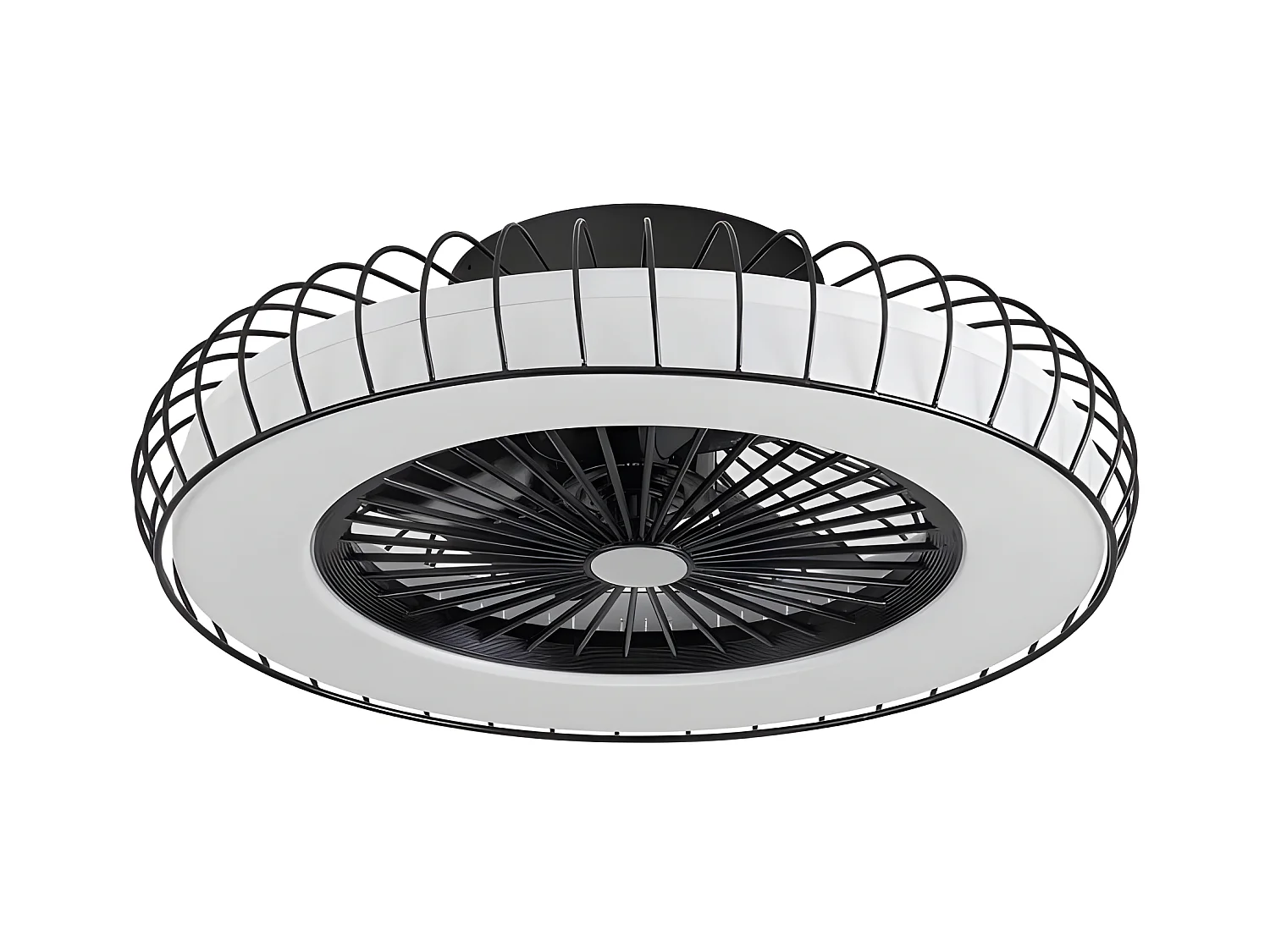 Ventilador Dc Tania Negro Madera Led Dimable Con Temporizador