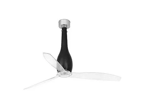 Ventilador Dc Eterfan M Negro Mate Transparente 6 Velocidades Mando Distancia Faro