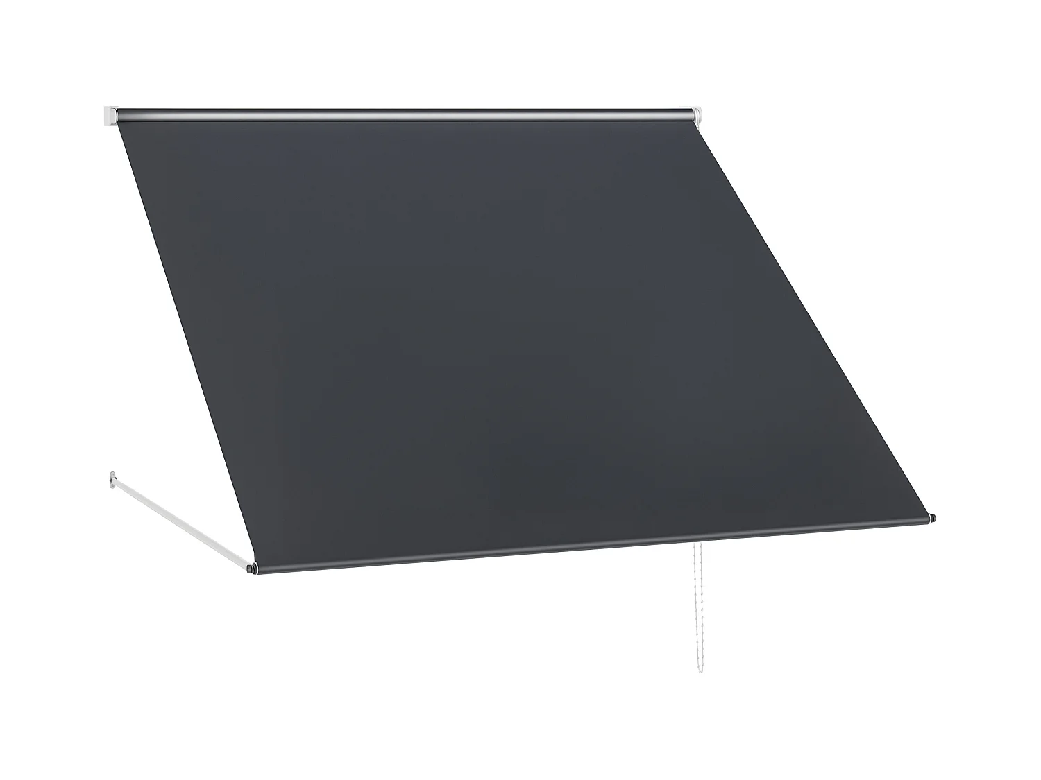 Store banne manuel inclinaison réglable acier alu. dim. 150L x 120l (avancée) cm polyester imperméabilisé anti-UV gris