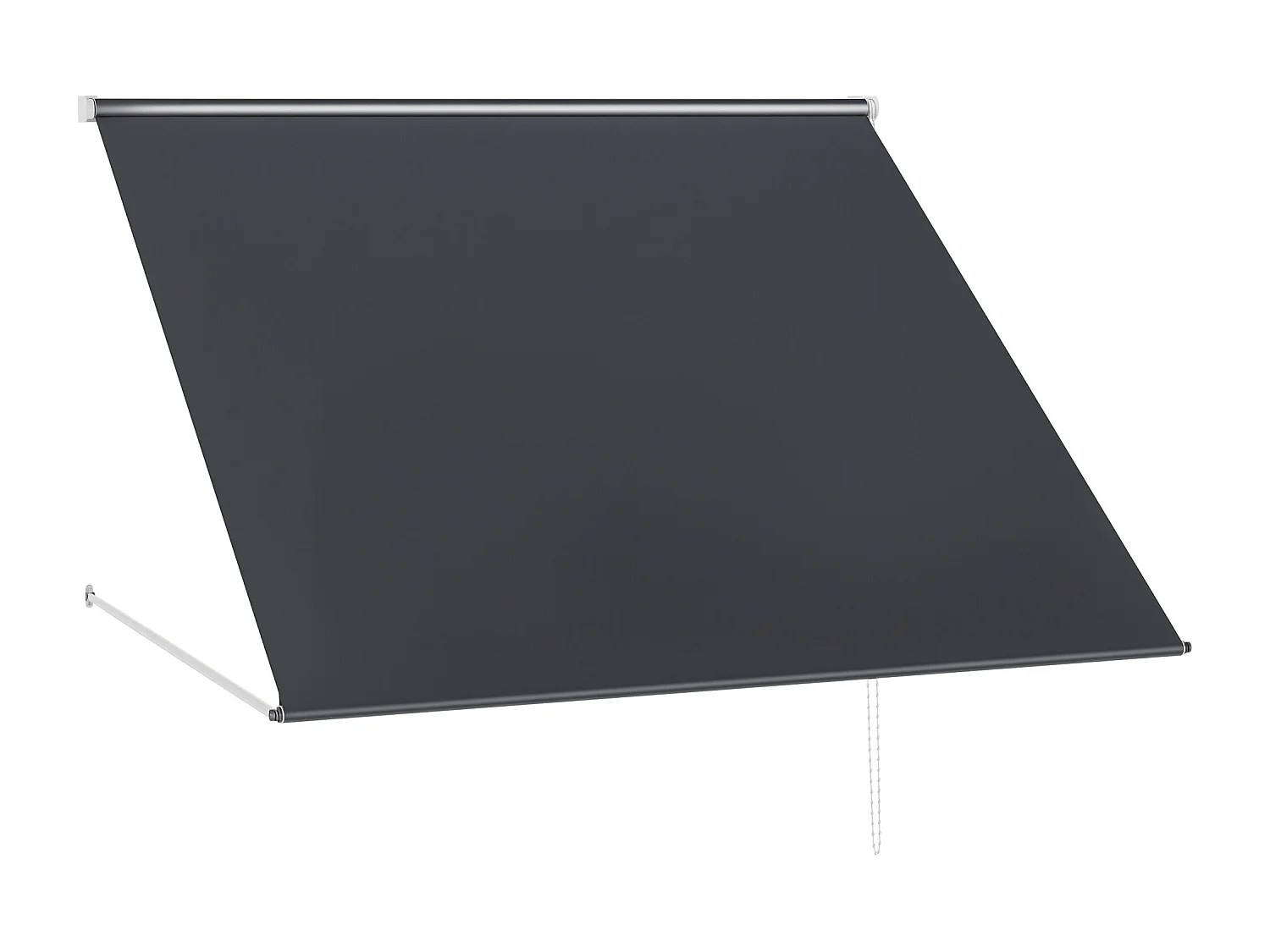 Store banne manuel inclinaison réglable acier alu. dim. 150L x 120l (avancée) cm polyester imperméabilisé anti-UV gris