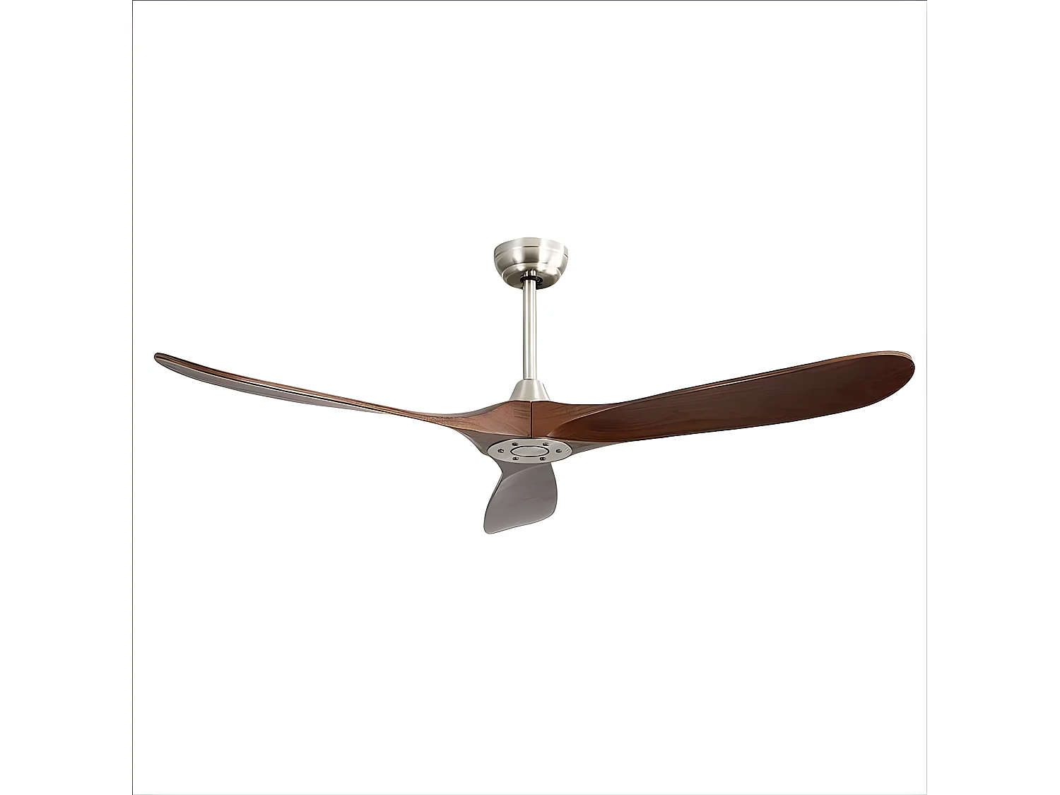 Ventilador Sin Luz Con Motor Dc, Marin Niquel-roble 5 Velocidades Con Temporizador