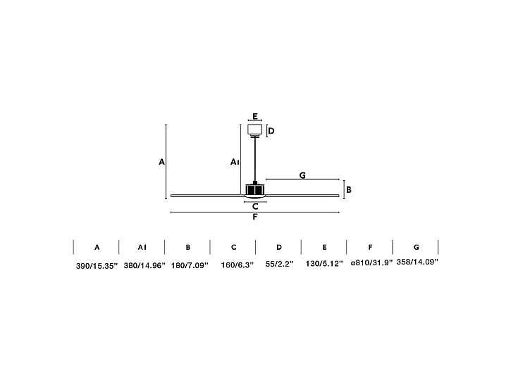 JUST FAN XS Wentylator sufitowy Miedź/Drewno 81 cm