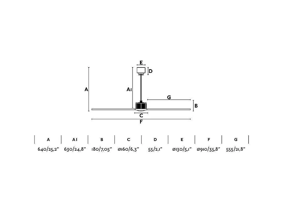 JUST FAN XS Wentylator sufitowy Miedź/Drewno 81 cm