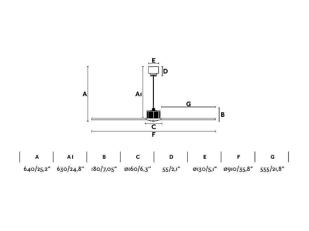 JUST FAN XS Ventilador de teto cobre/lengo 81cm