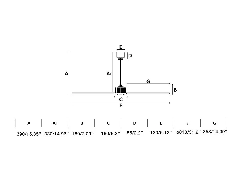 JUST FAN XS Ventilador de teto cobre/lengo 81cm