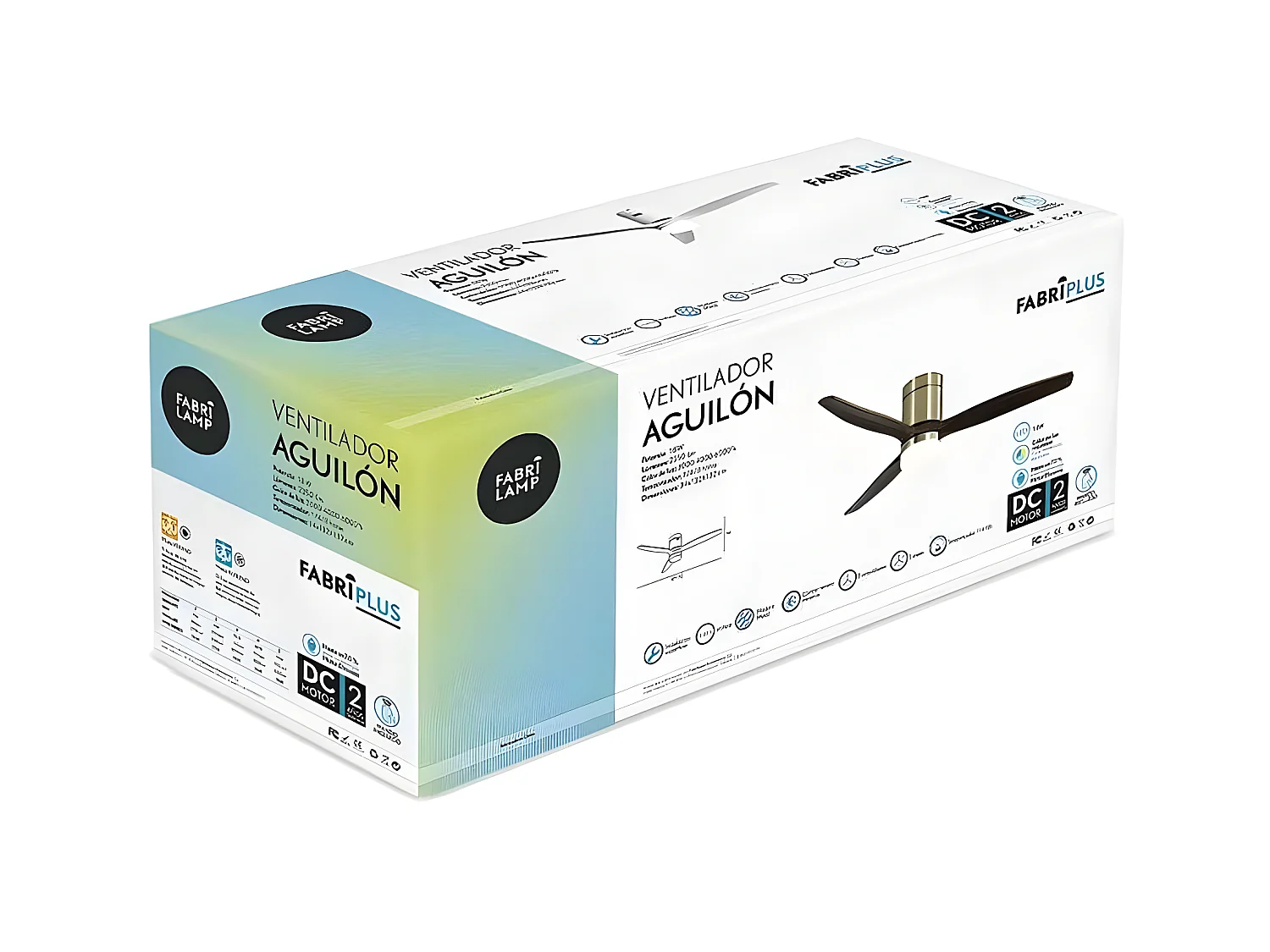 Ventilatore DC AGUILON pelle rovere LED con memoria colore Fabrilamp