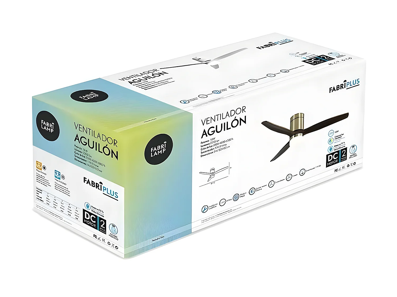 Ventilatore DC AGUILON pelle rovere LED con memoria colore Fabrilamp