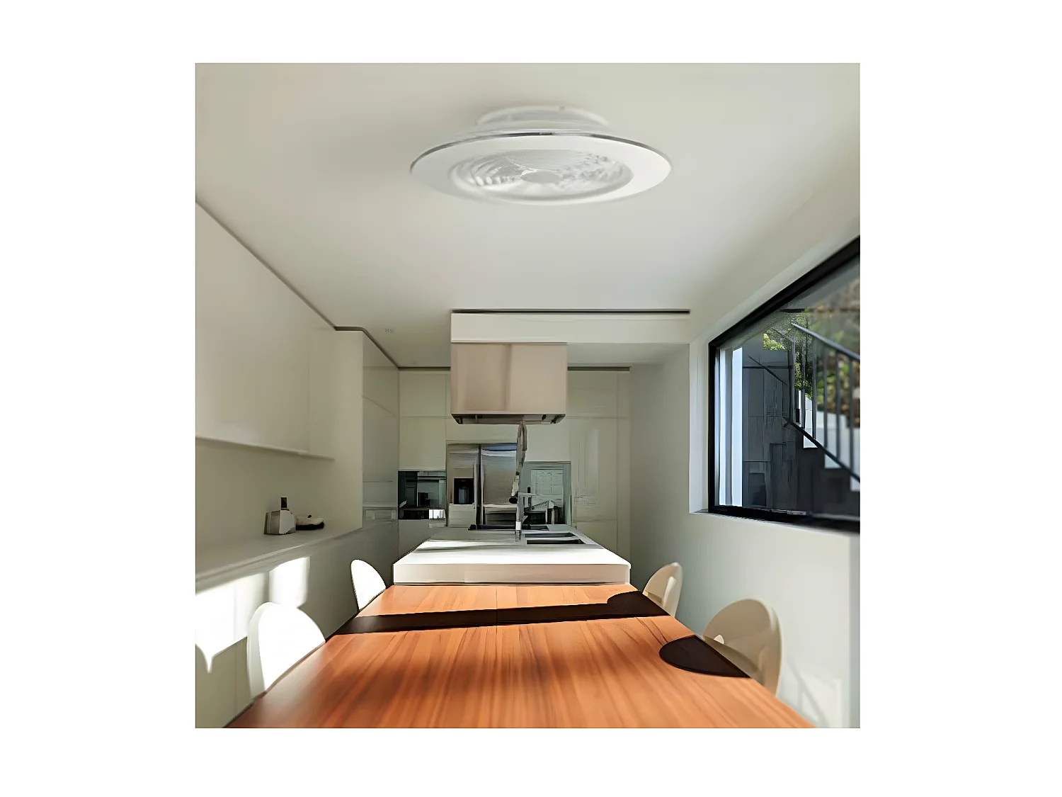 Ventilateur DC ALISIO blanc 63 cm led dimmable CCT réglable commande de distance