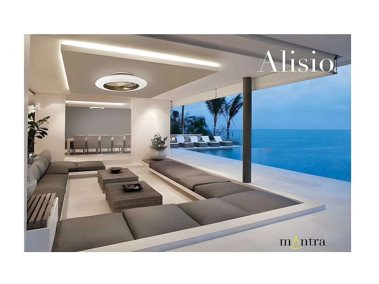 Ventilateur DC ALISIO blanc 63 cm led dimmable CCT réglable commande de distance