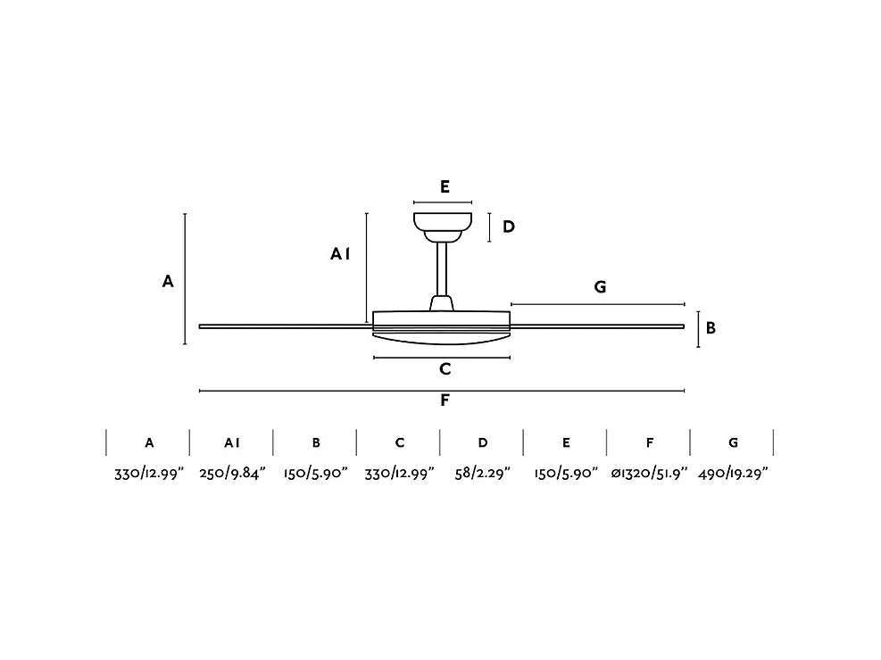 Ventilador de teto SAONA L LED branco DC