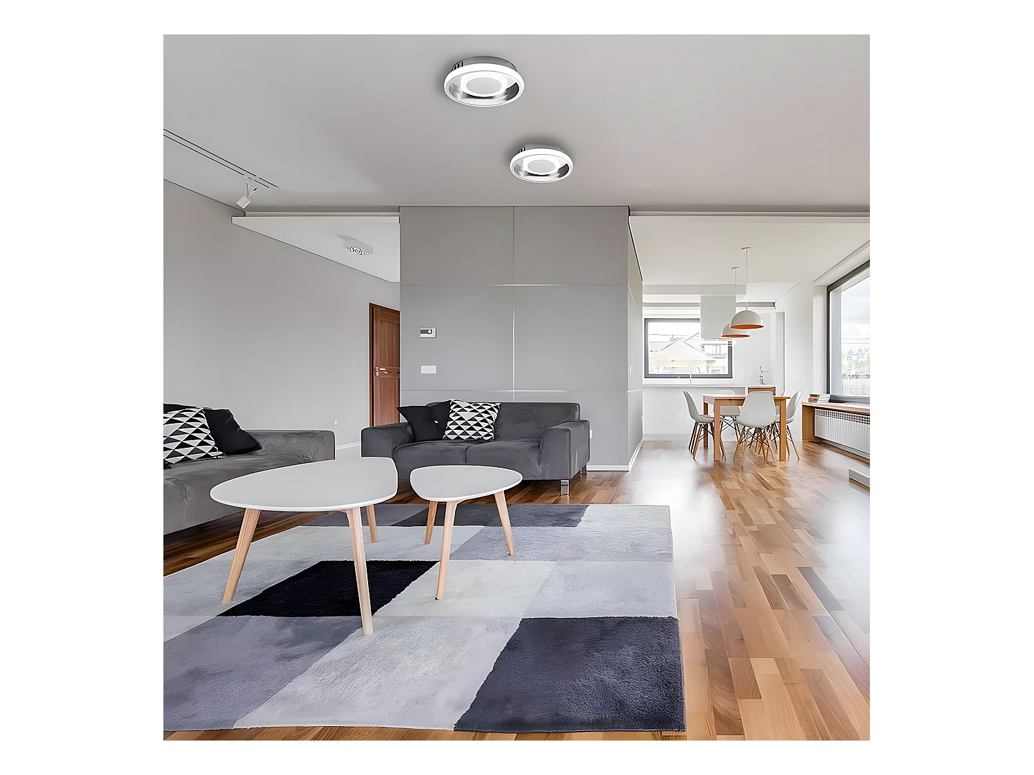 Soffitto LED serie ELMA in bianco con luce di memoria a colori FABRILAMP