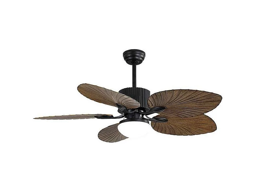 Ventilateur COLLA DC noir 5 pales LED à mémoire de couleur Fabrilamp