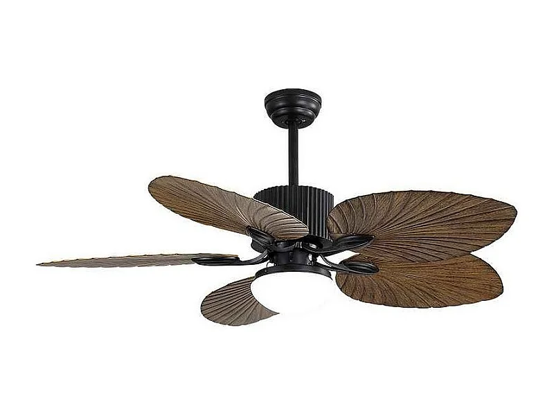 Ventilador Dc Colla Negro 5 Aspas Led Memoria De Color