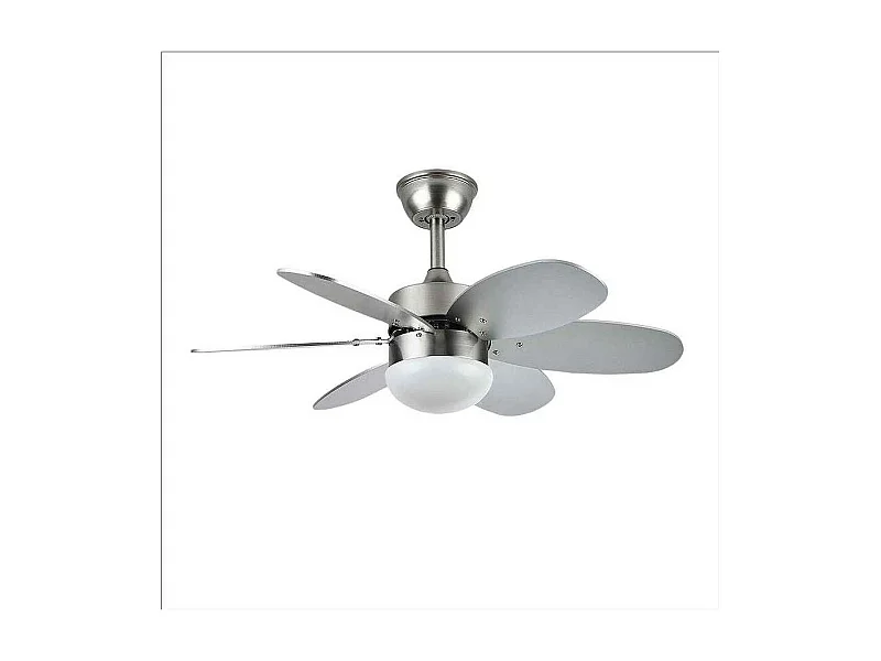 Ventilateur DC ALVES nickel argent E27 télécommande et chronomètre Fabrilamp