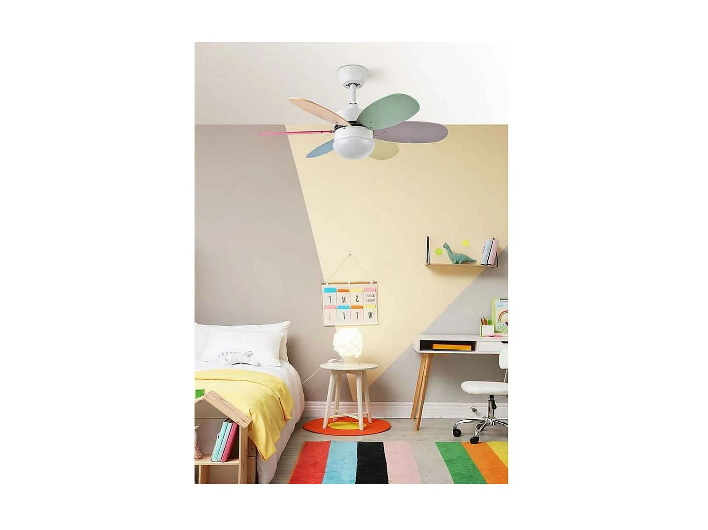 Ventilador Dc Alves Niquel Plata E27 Control Remoto Y Temporizador